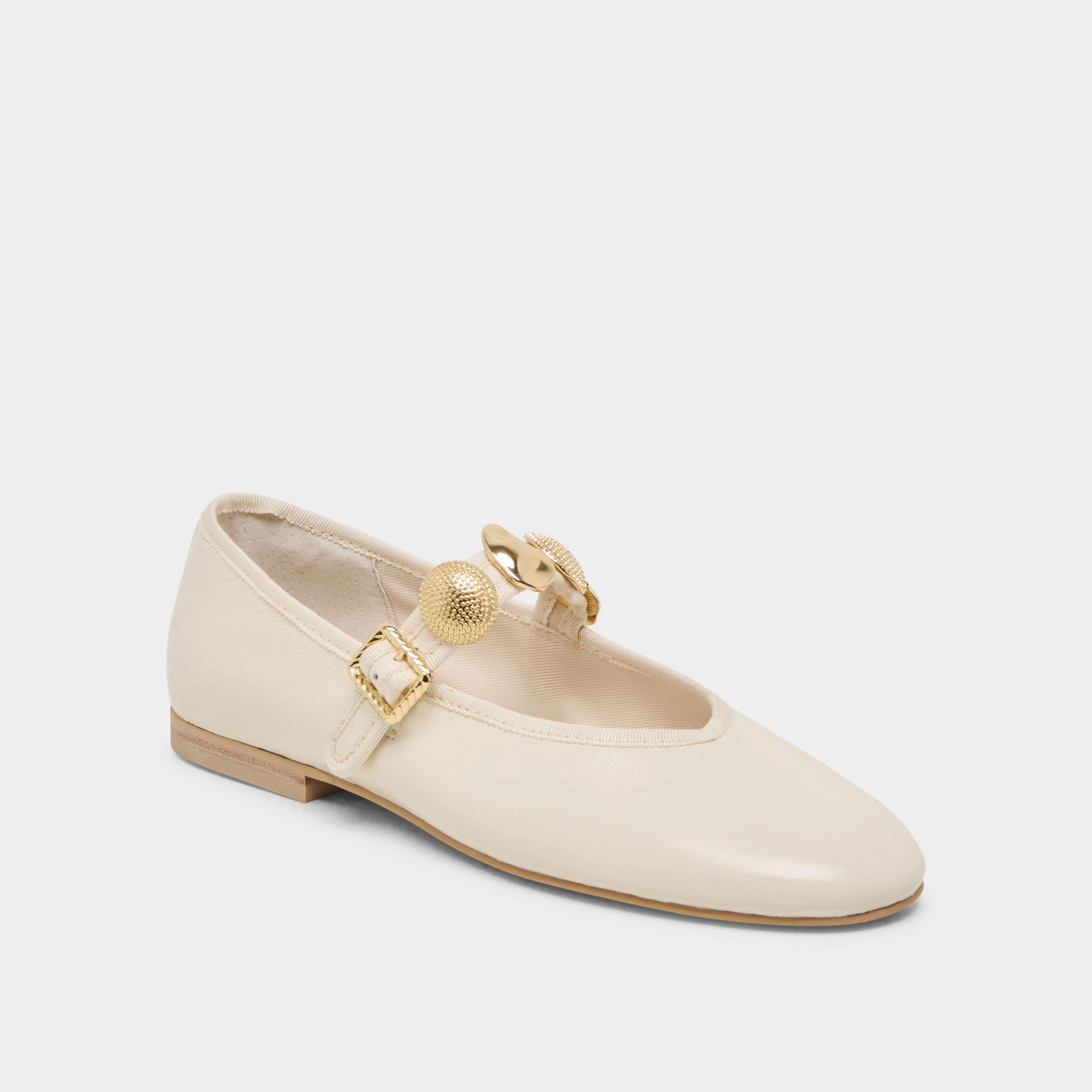 RELAN BALLET FLATS OFF WHITE LEATHER Petite Glow Formal Shoes