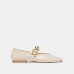 Classy Look Easy Walk RELAN BALLET FLATS OFF WHITE LEATHER