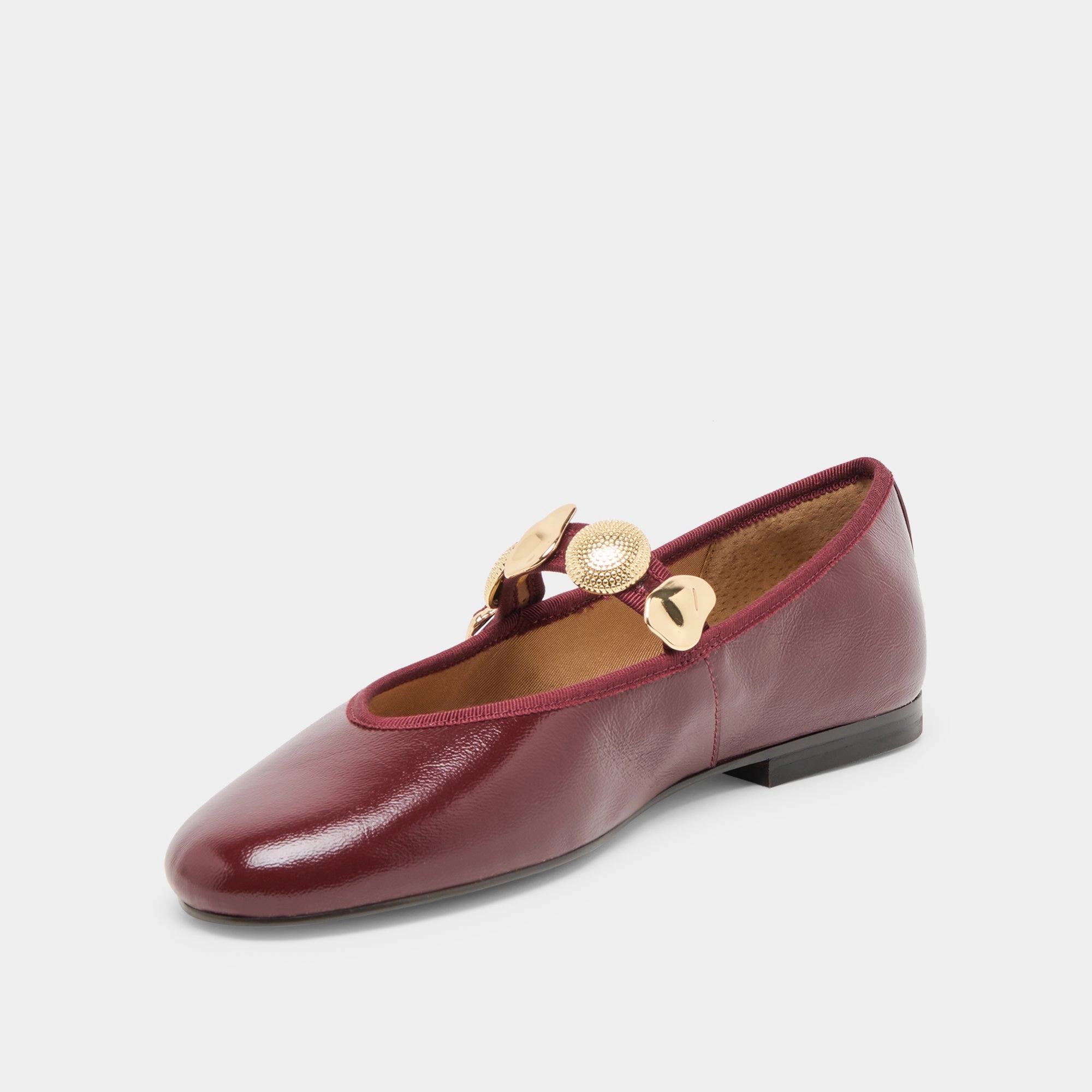 Luxury Booties Sleek Sandals RELAN BALLET FLATS OXBLOOD LEATHER
