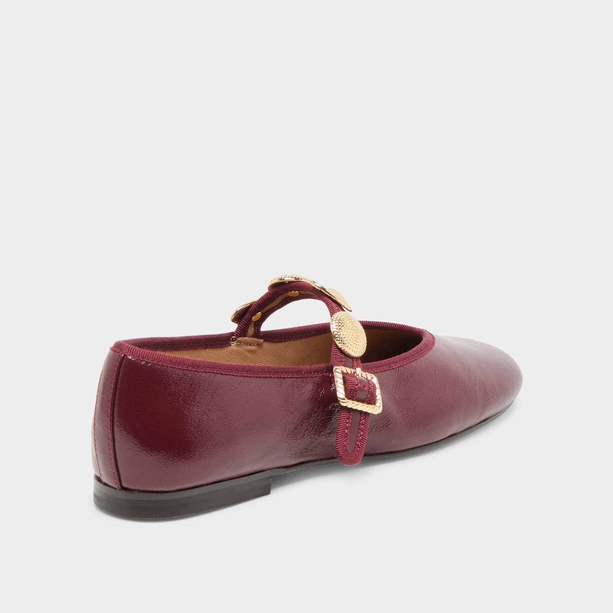 Open Toe Sleek Glamour RELAN BALLET FLATS OXBLOOD LEATHER