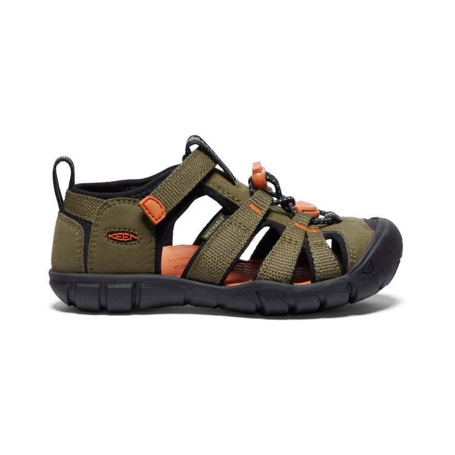 Little Kids' Seacamp II CNX  |  Dark Olive/Gold Flame Walking Fit Comfort All-Day