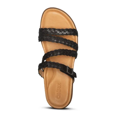 Woven material Relaxing Fit Shoes Aetrex Brielle Sandal (Women) - Black