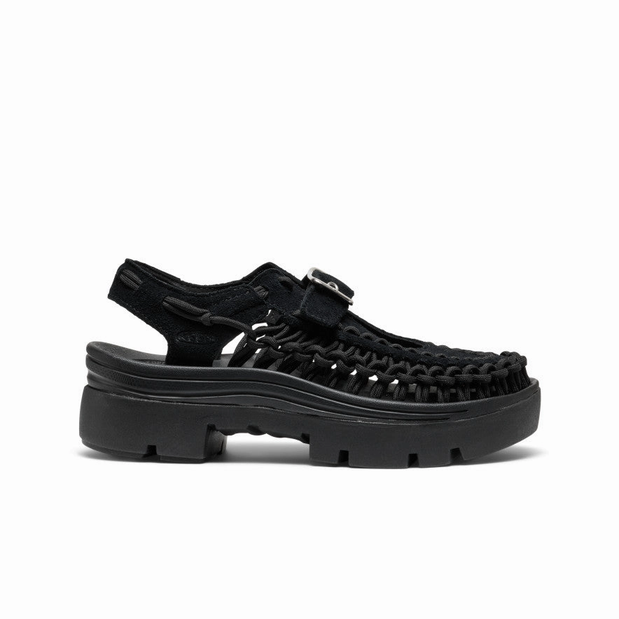 All Gender UNEEK PLT Mary Jane Sneaker  |  Black/Black Autumn Breeze Elastic