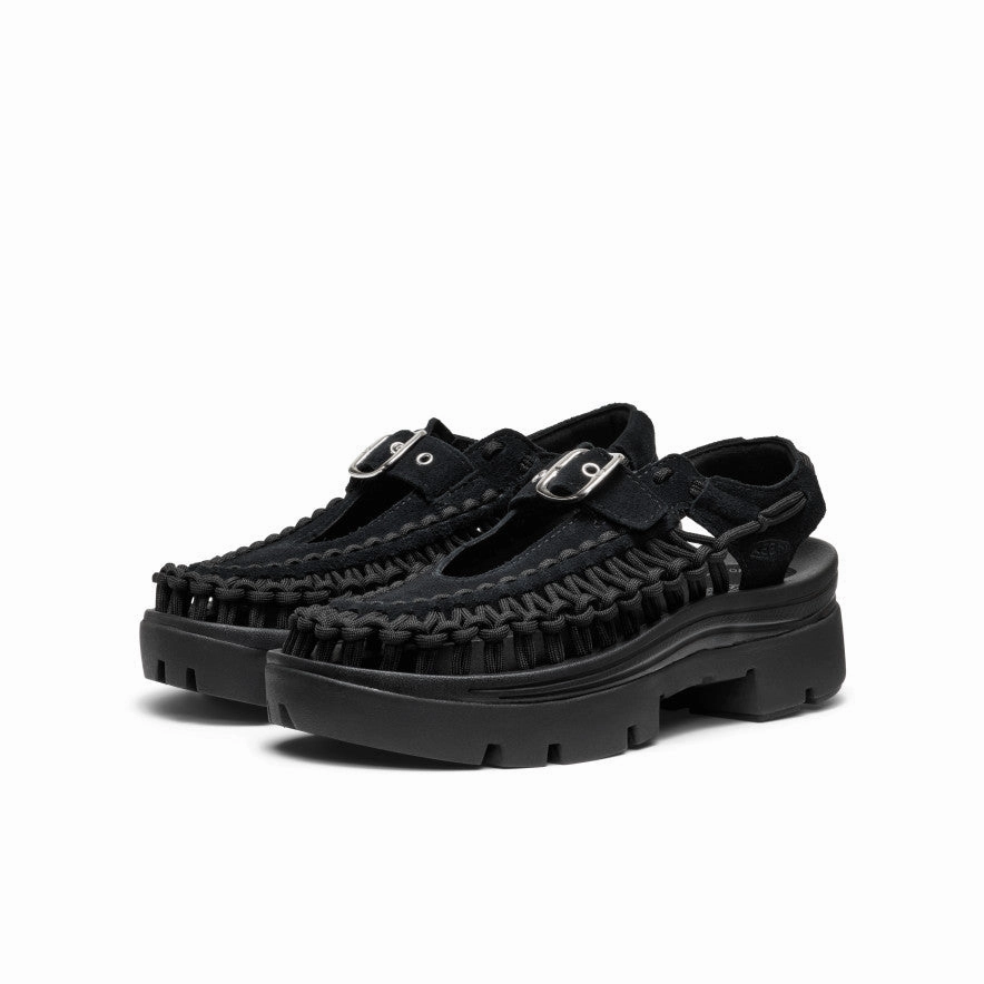 All Gender UNEEK PLT Mary Jane Sneaker  |  Black/Black Sandal Organization