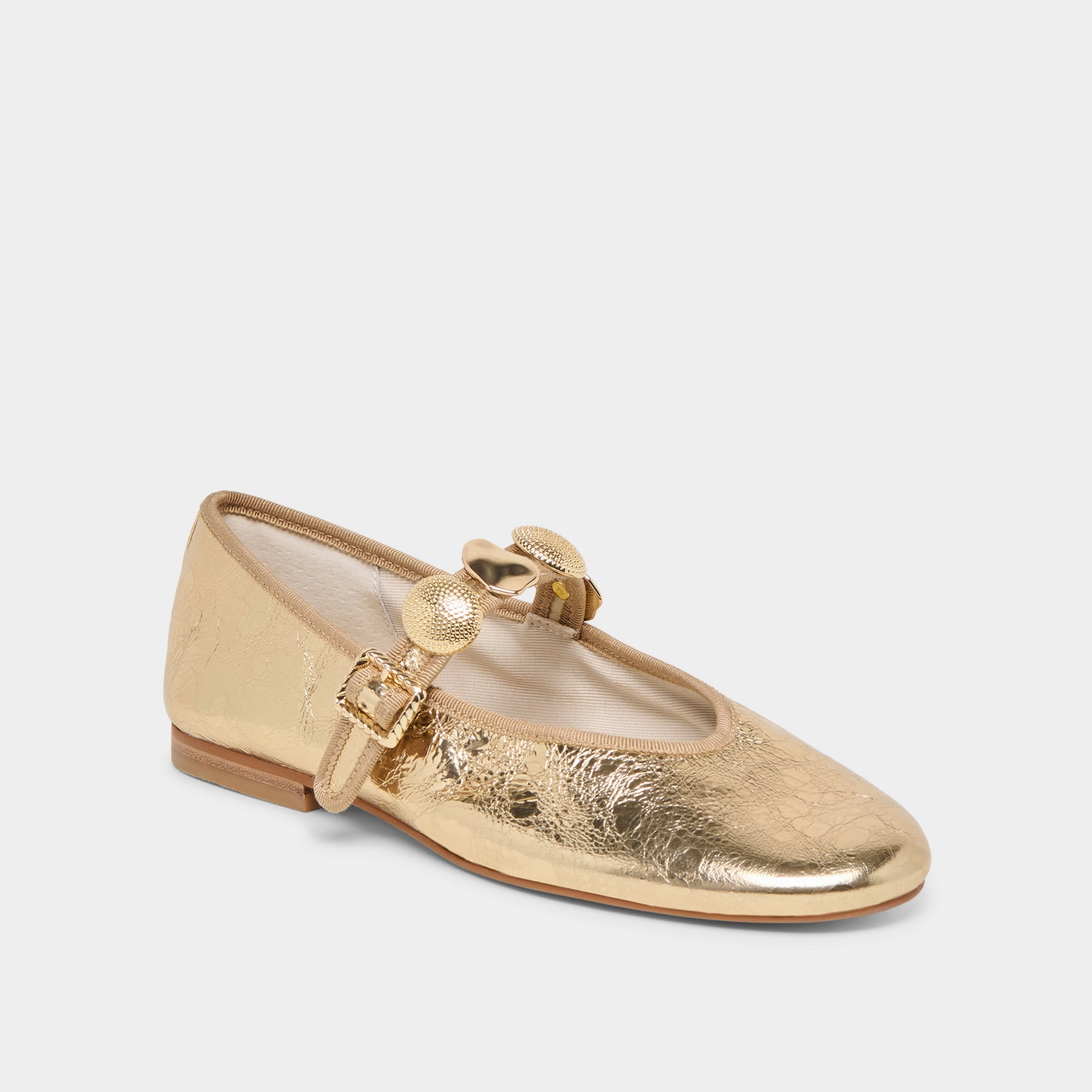 Luxe Craft RELAN BALLET FLATS GOLD DISTRESSED LEATHER