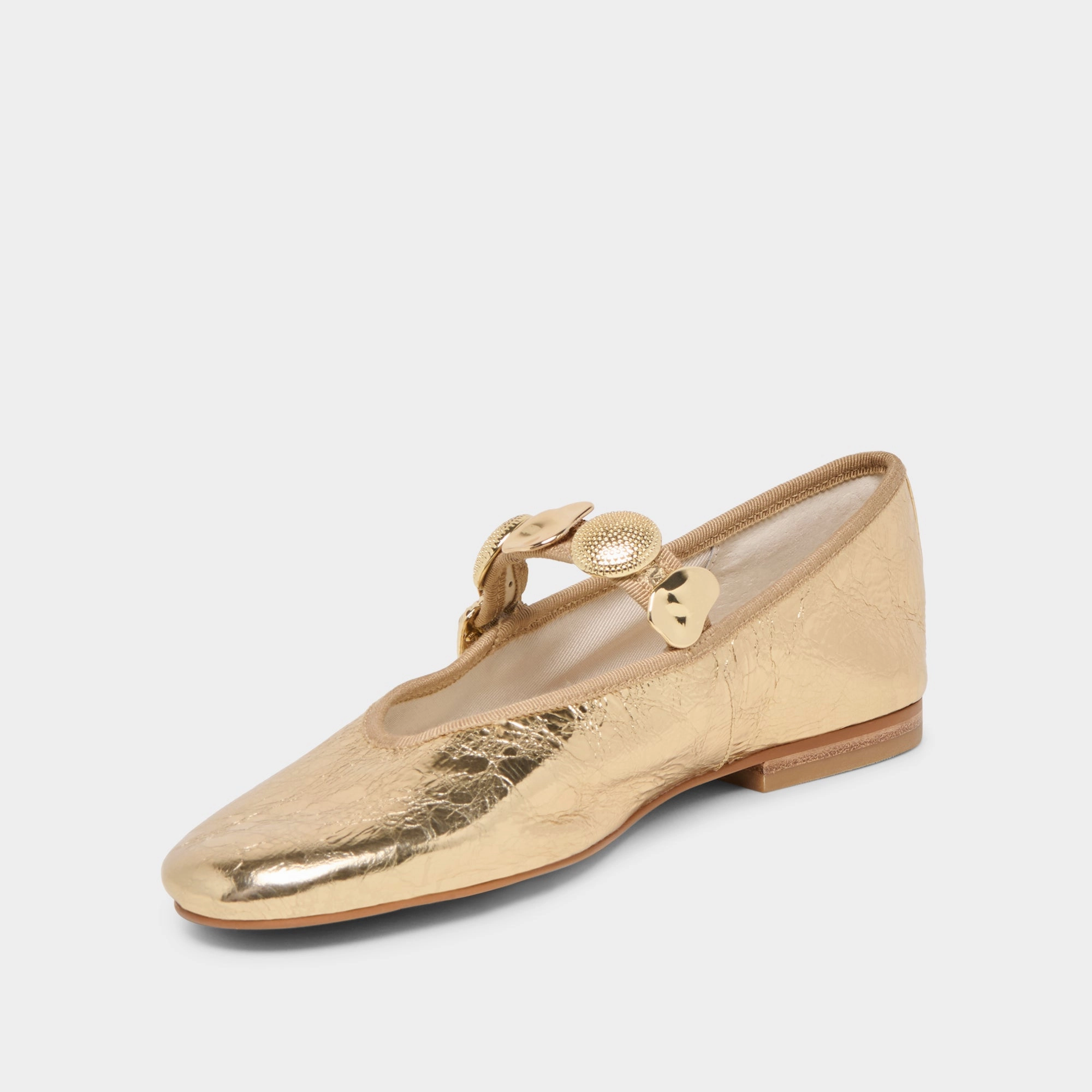 RELAN BALLET FLATS GOLD DISTRESSED LEATHER Travel Glam