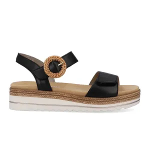 Remonte Jocelyn D0Q52 Flatform Backstrap Sandal (Women) - Black Comfortable Stability Removable Footbed