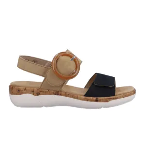 Comfortable Tongue Remonte Jocelyn R6853-60 Backstrap Sandal (Women) - Pazifik/Sand