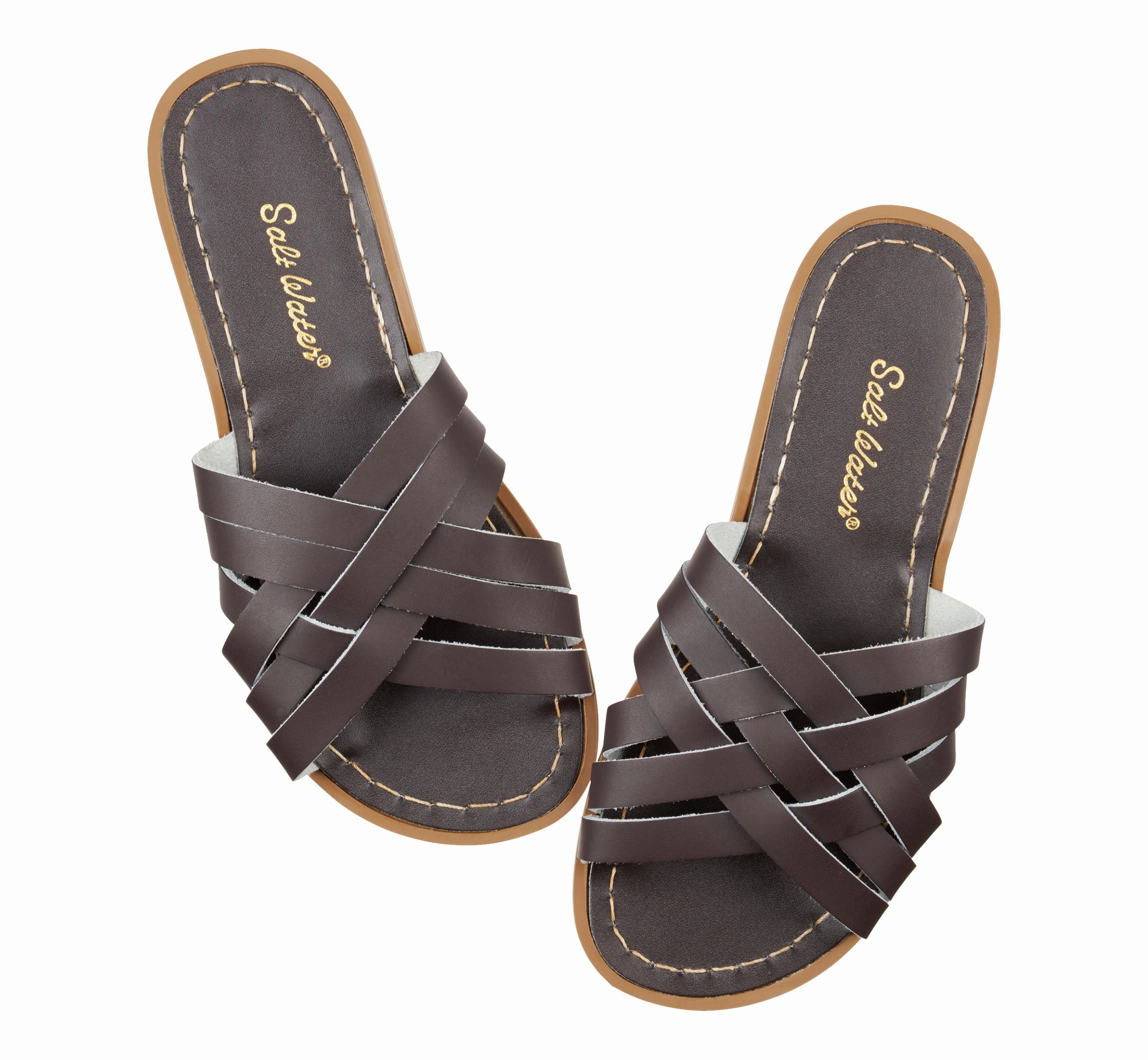 Weather Resistant Finish foldable Retro Slide Brown Womens Sandal