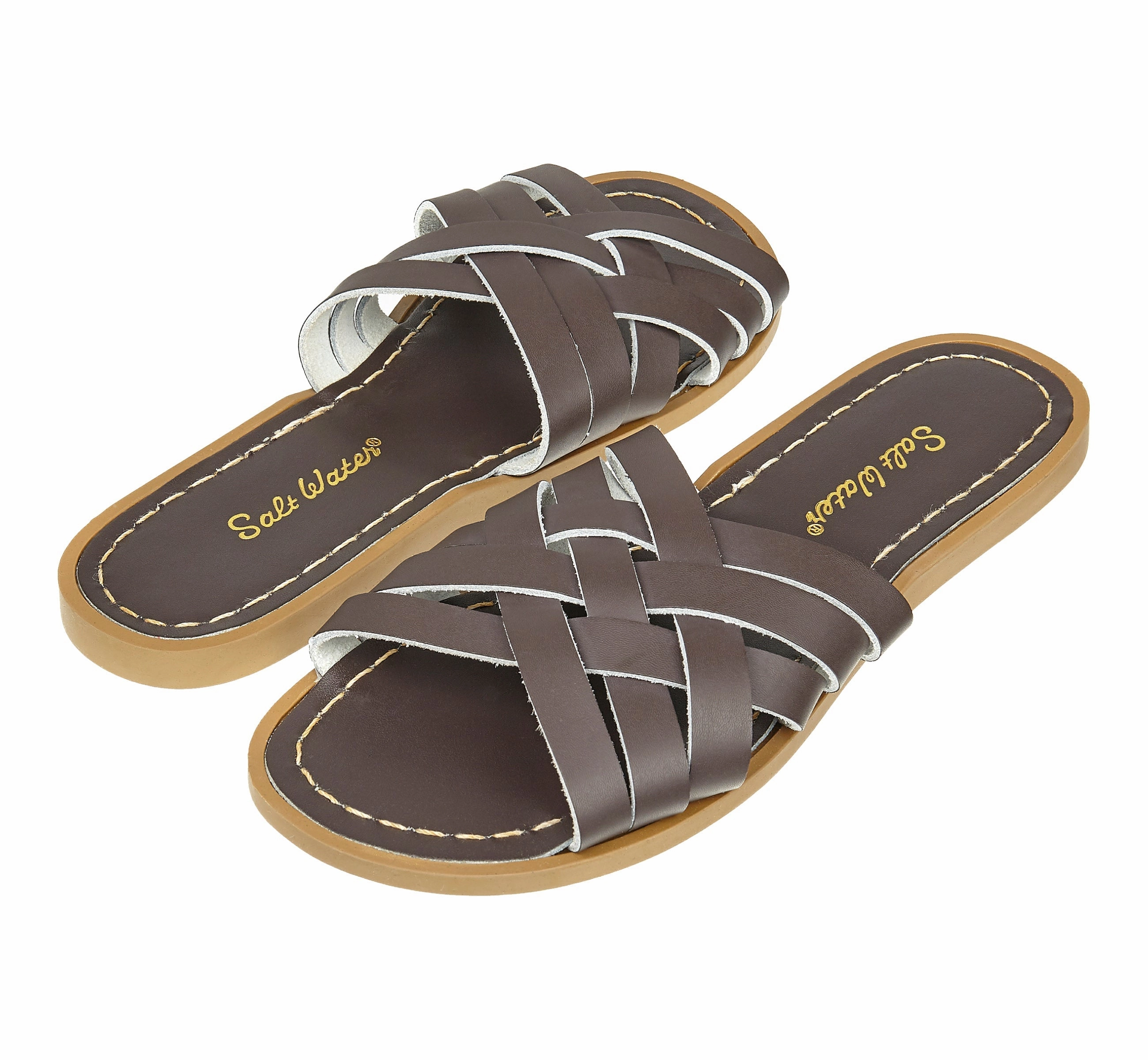 Retro Slide Brown Womens Sandal Easy Clean Surface