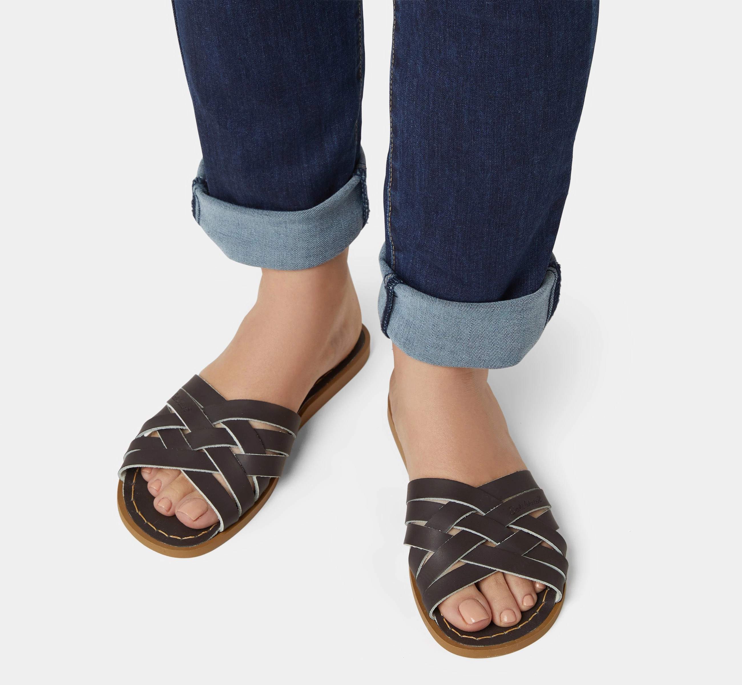 Retro Slide Brown Womens Sandal Foot Care