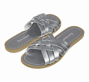 Retro Slide Pewter Womens Sandal Vacation Fit packable