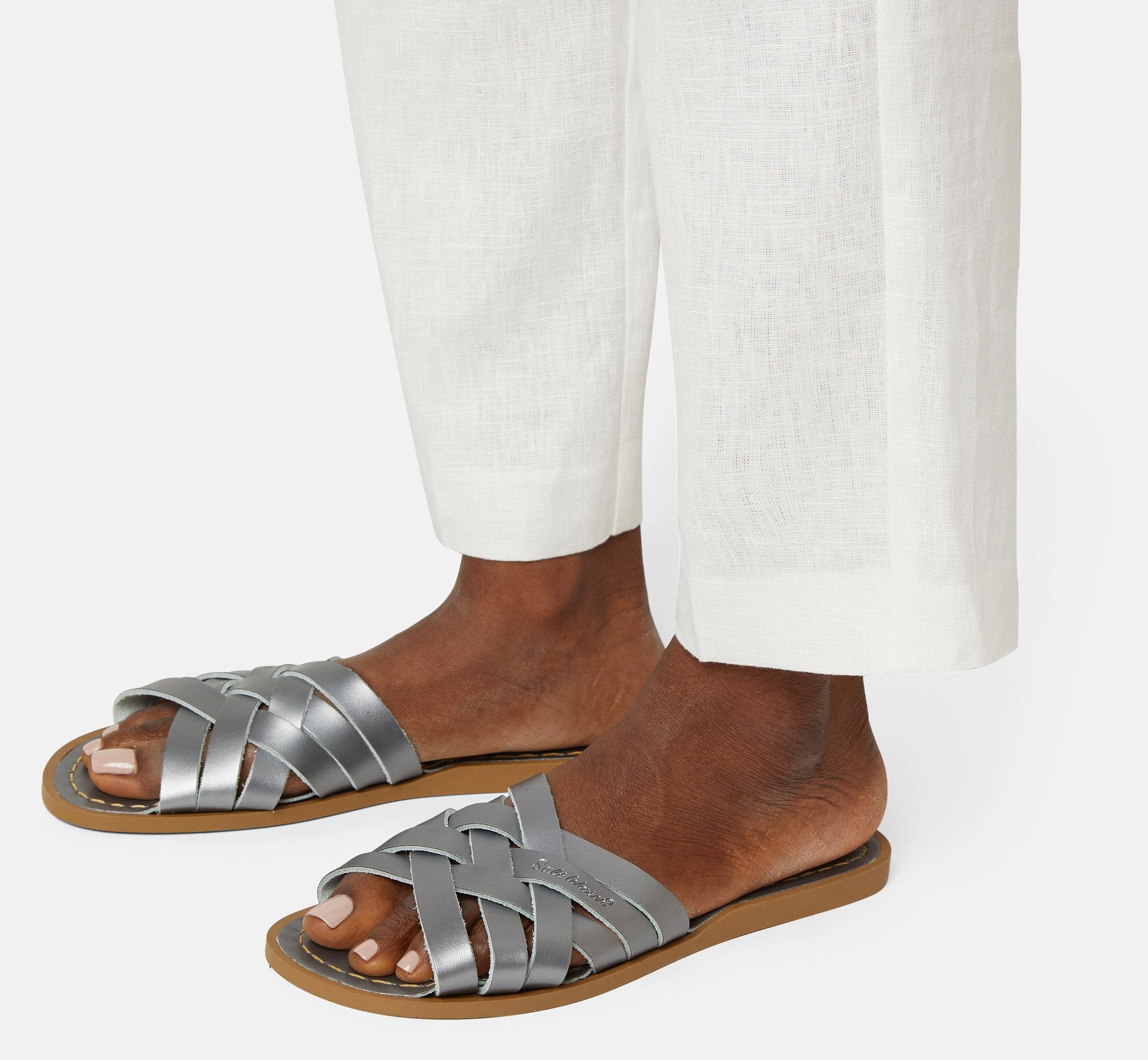 Retro Slide Pewter Womens Sandal Comfortable Outdoor Sandals