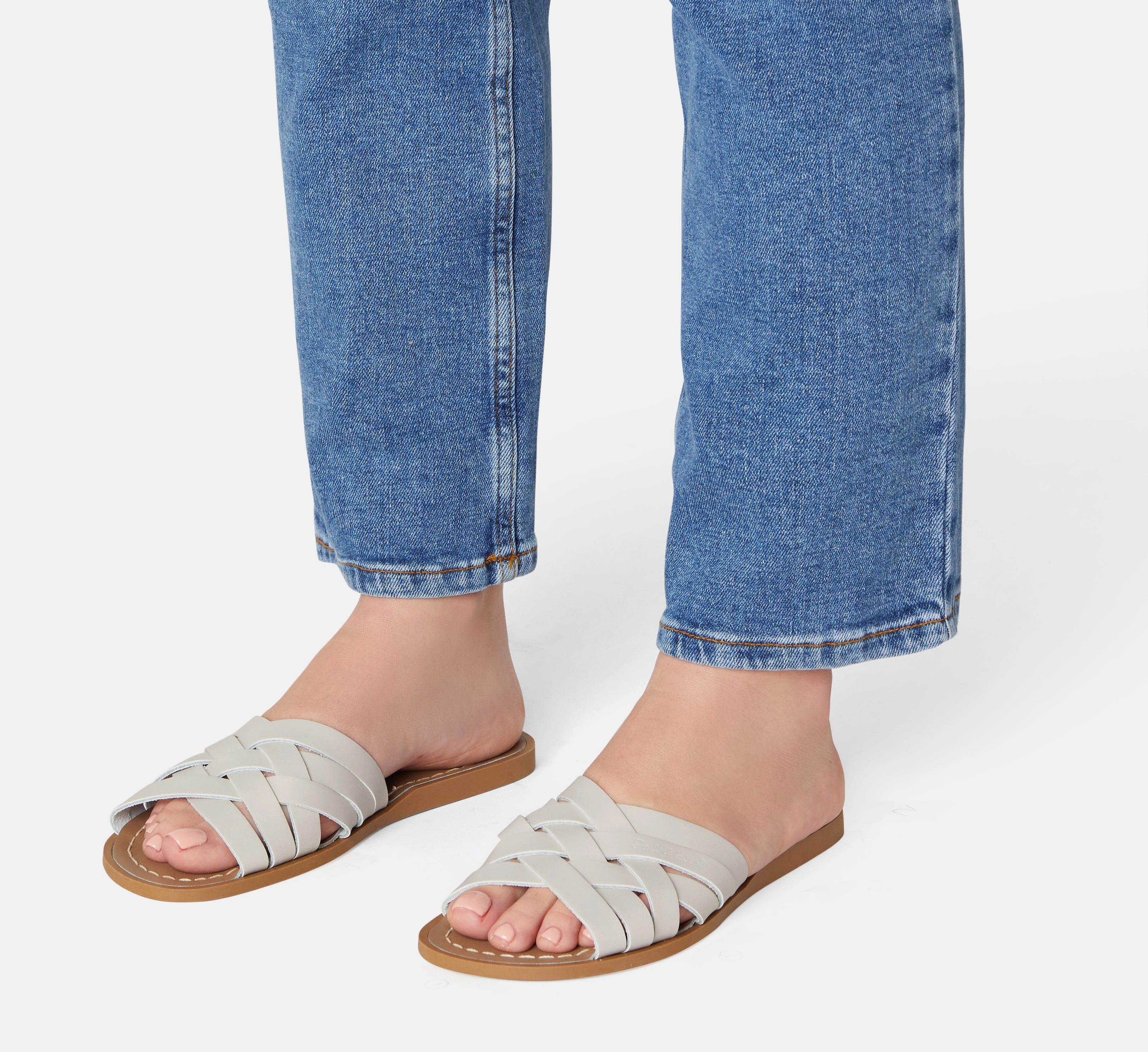 Light cushion Adjustable Backstrap Closure Retro Slide Stone Womens Sandal