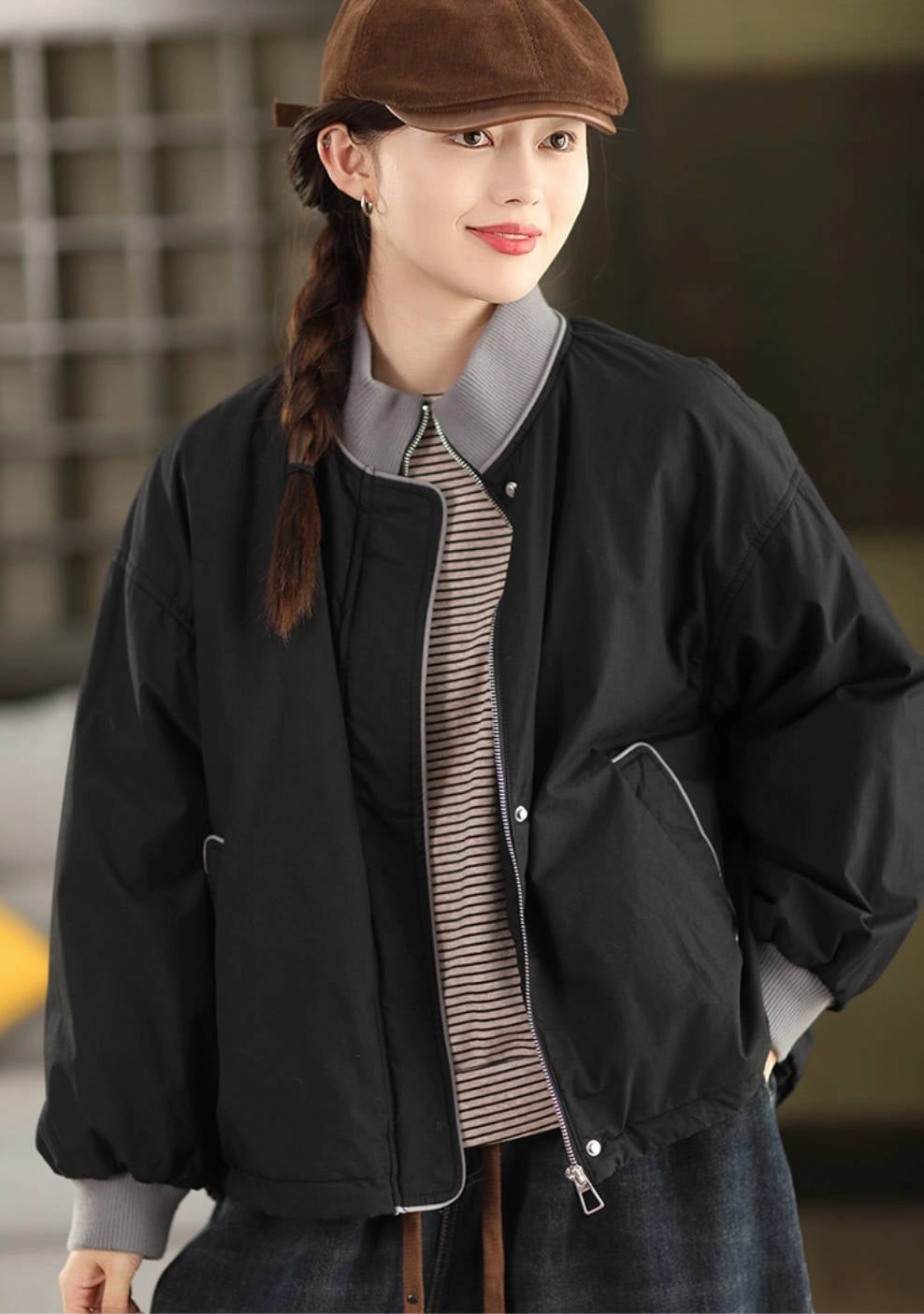 Retro Winter Warm Cotton-In Long Sleeves Patchwork Jacket Softshell Technology Breathable Technology