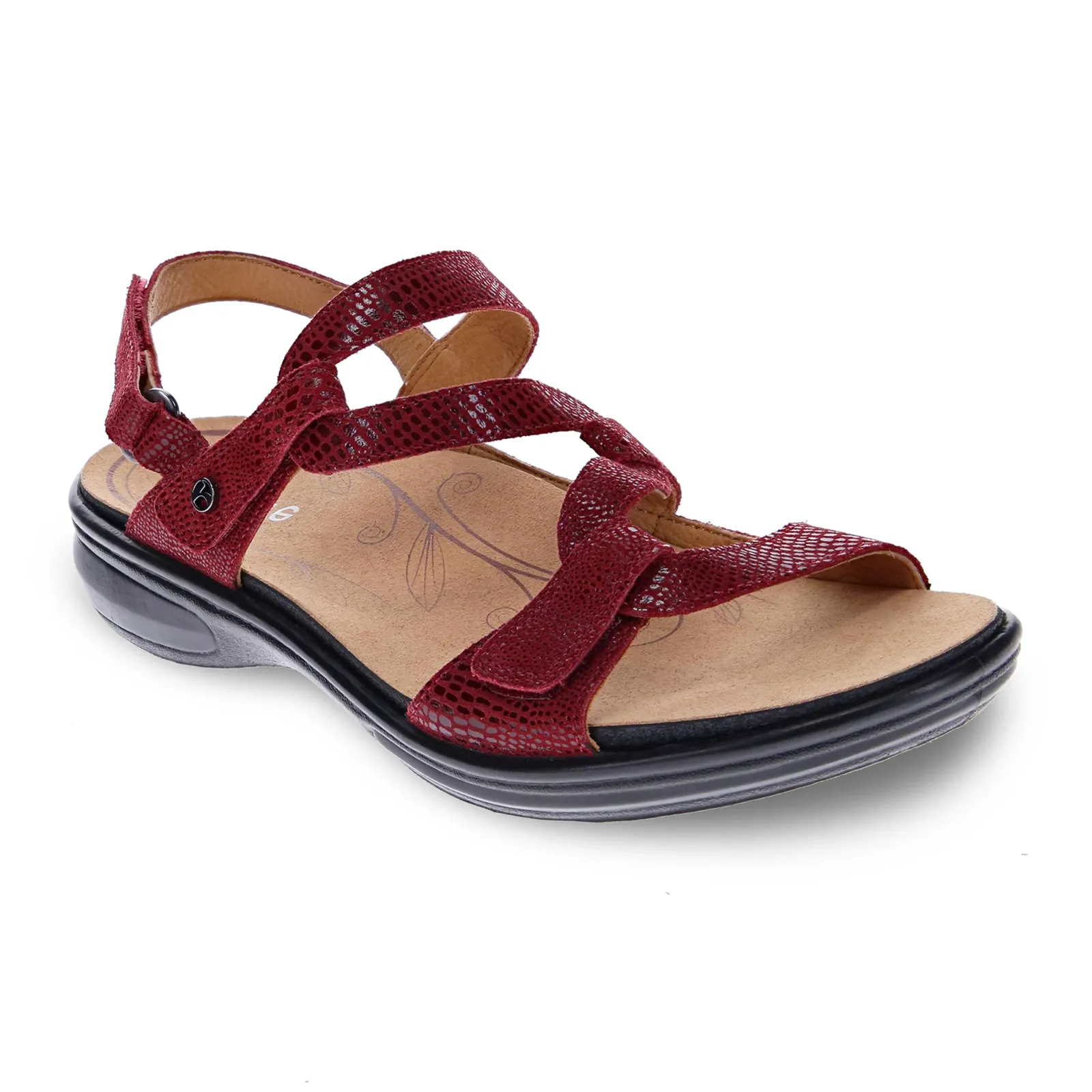 Revere Emerald Backstrap Sandal (Women) - Cherry Lizard EVA Material