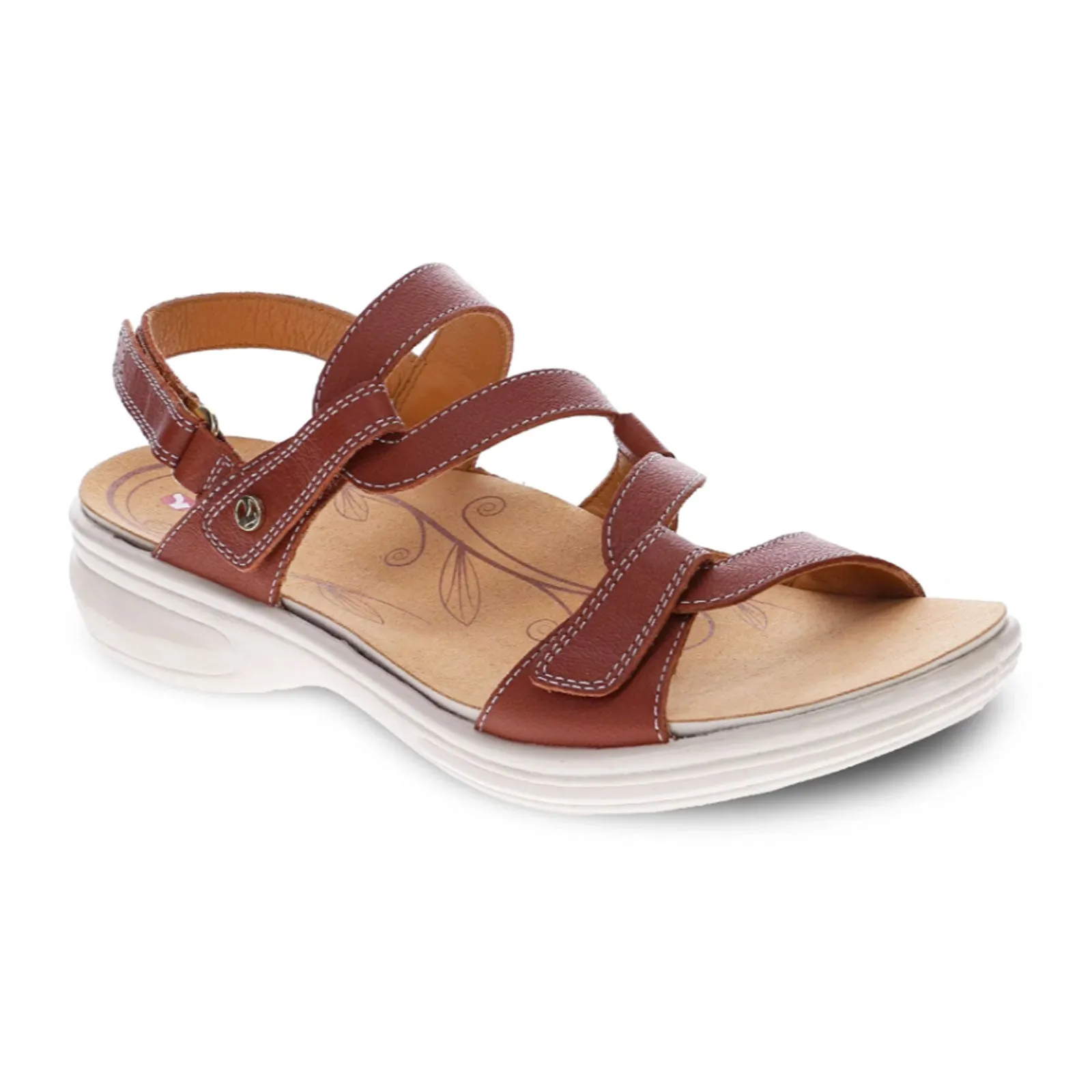 Beach Style Revere Emerald Backstrap Sandal (Women) - Cognac