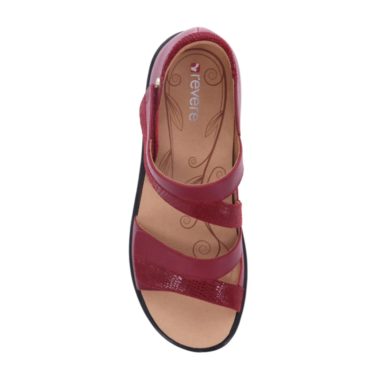Revere Mauritius Backstrap Sandal (Women) - Cherry Lizard Effortless Fit Sandals