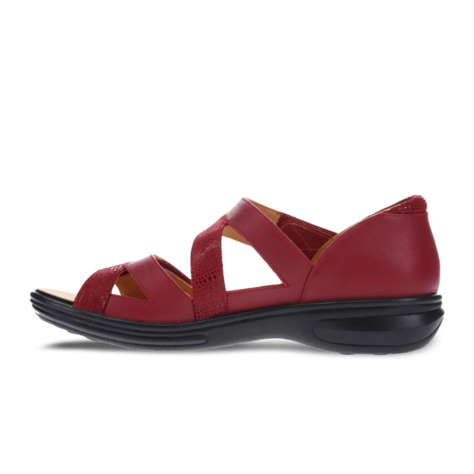 Comfortable Mobility Mule Style Revere Mauritius Backstrap Sandal (Women) - Cherry Lizard