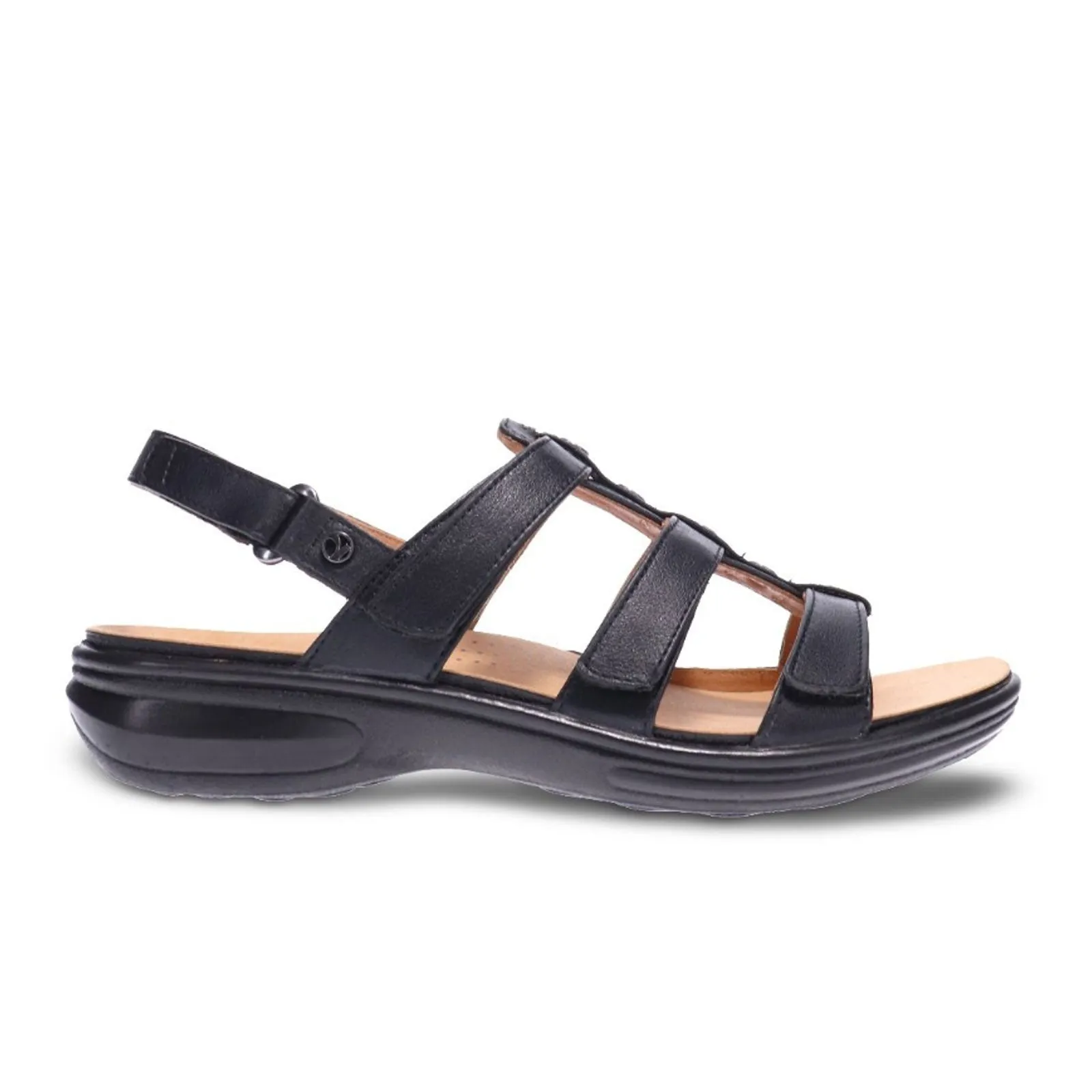 Revere Toledo Backstrap Sandal (Women) - Black French Compression Fit