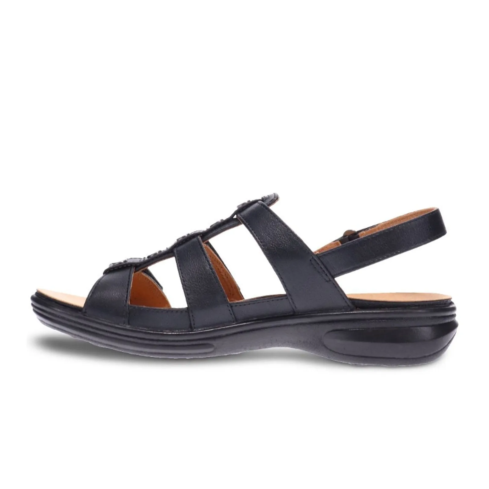 Revere Toledo Backstrap Sandal (Women) - Black French Relaxing Step Ventilated Upper