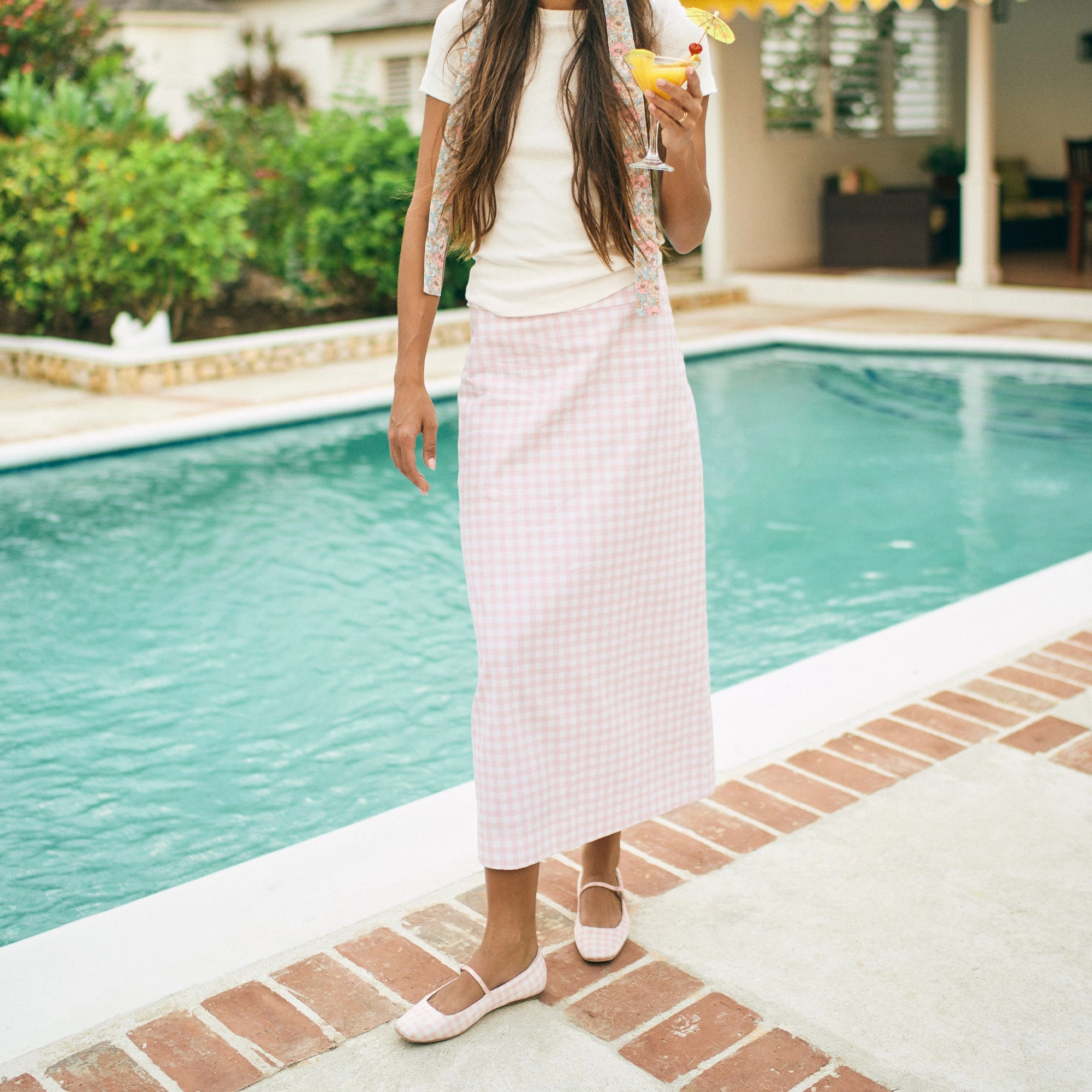Sleek Appeal REYES X BYRDIE GOLF BALLET FLATS PINK PLAID GINGHAM