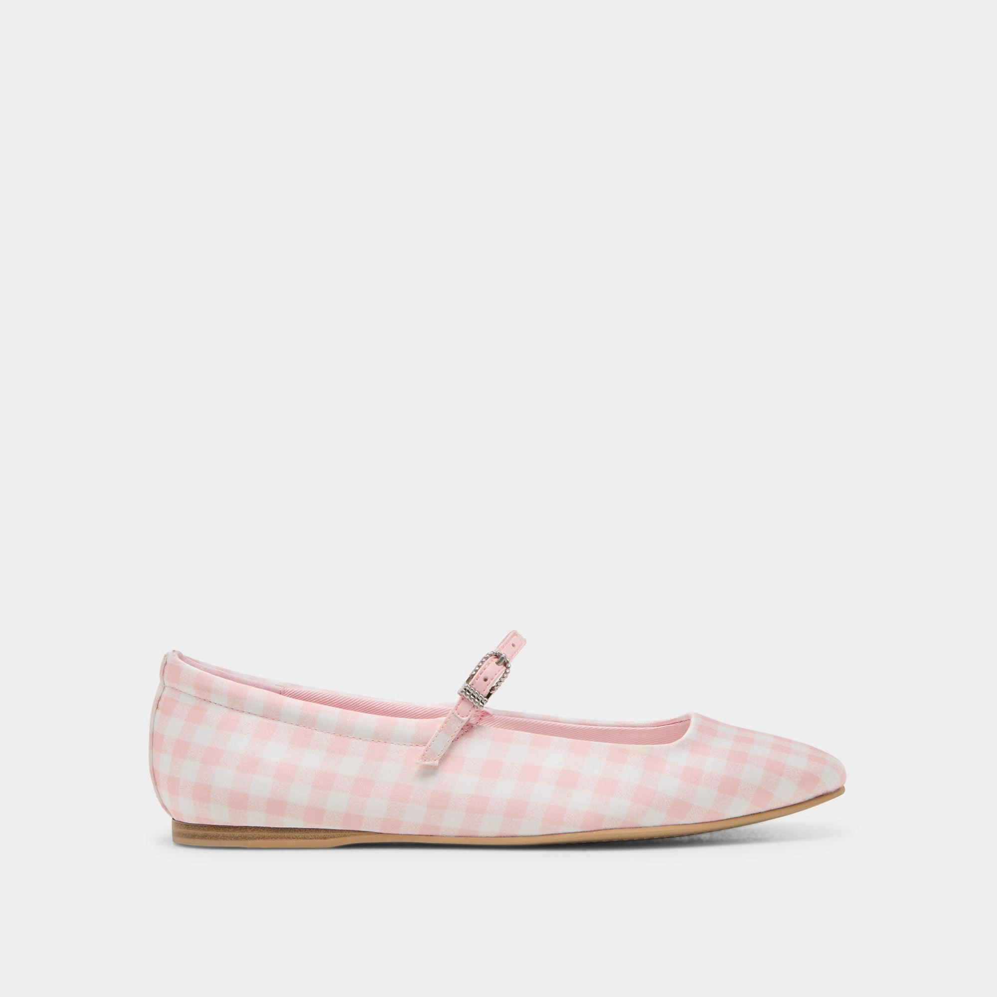 Comfortable Shoes REYES X BYRDIE GOLF BALLET FLATS PINK PLAID GINGHAM