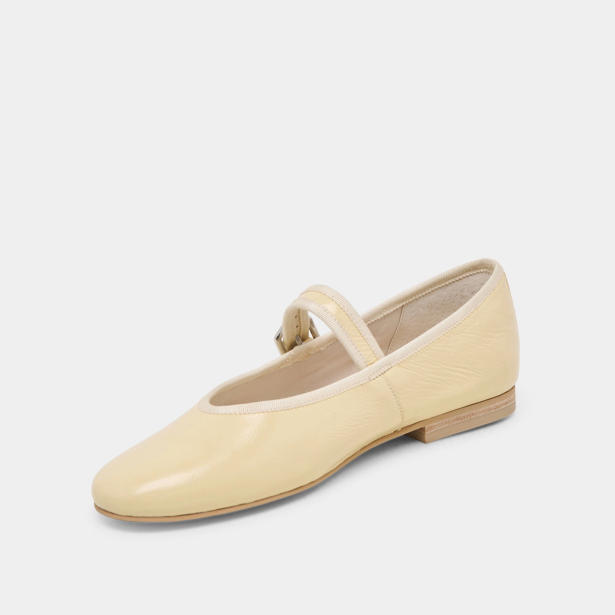 Perfect Pick Walk Elegant ROSLYN BALLET FLATS LIGHT YELLOW LEATHER