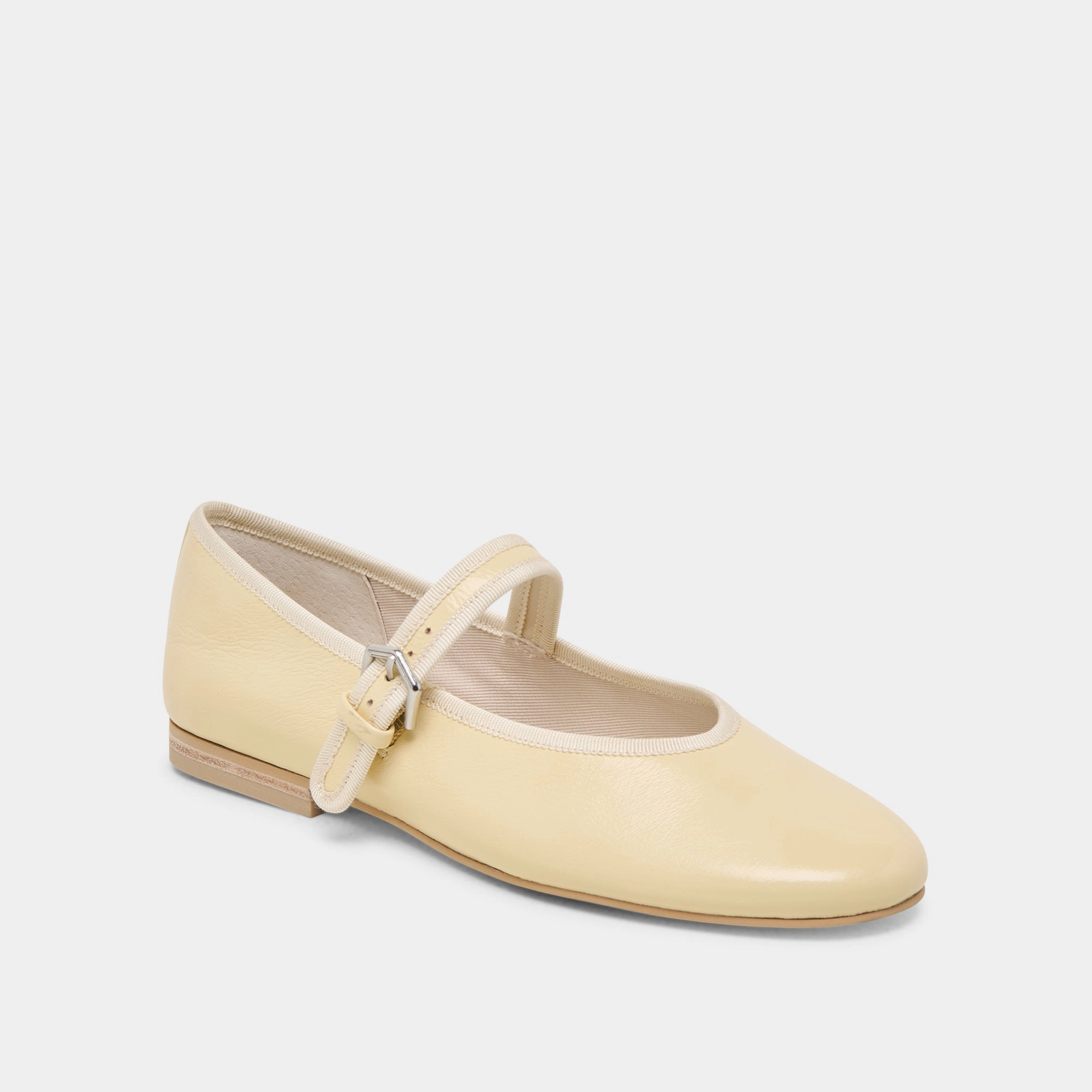 ROSLYN BALLET FLATS LIGHT YELLOW LEATHER Chic Elegance Leg Length