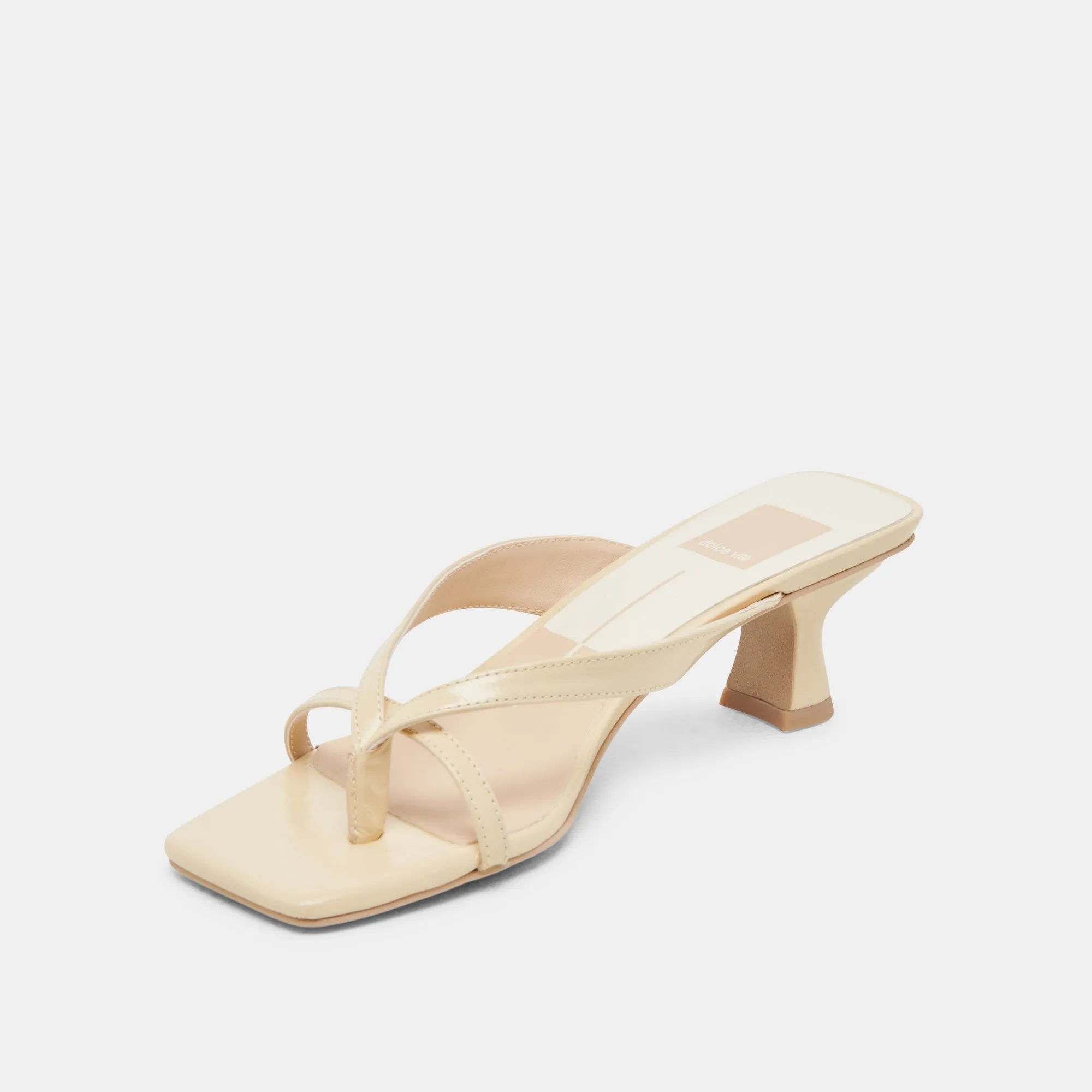 Glam support BREVEL WIDE HEELS LIGHT YELLOW LEATHER