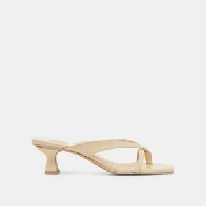 BREVEL WIDE HEELS LIGHT YELLOW LEATHER Sporty Design least