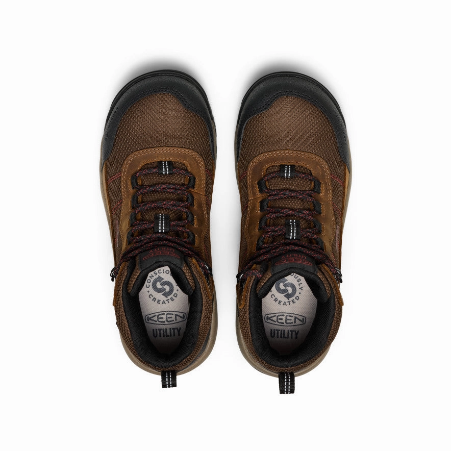 Anti Odor City Walking Low Top Women's Skokie Waterproof Work Boot (Carbon Toe)  |  Bison/Black