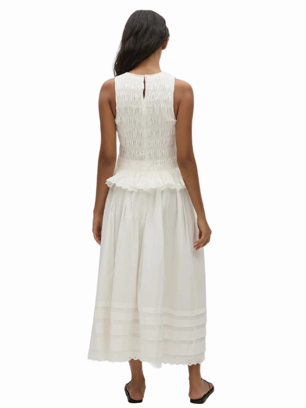 Patchwork Design Weekend Fashion Ruth Skirt in White