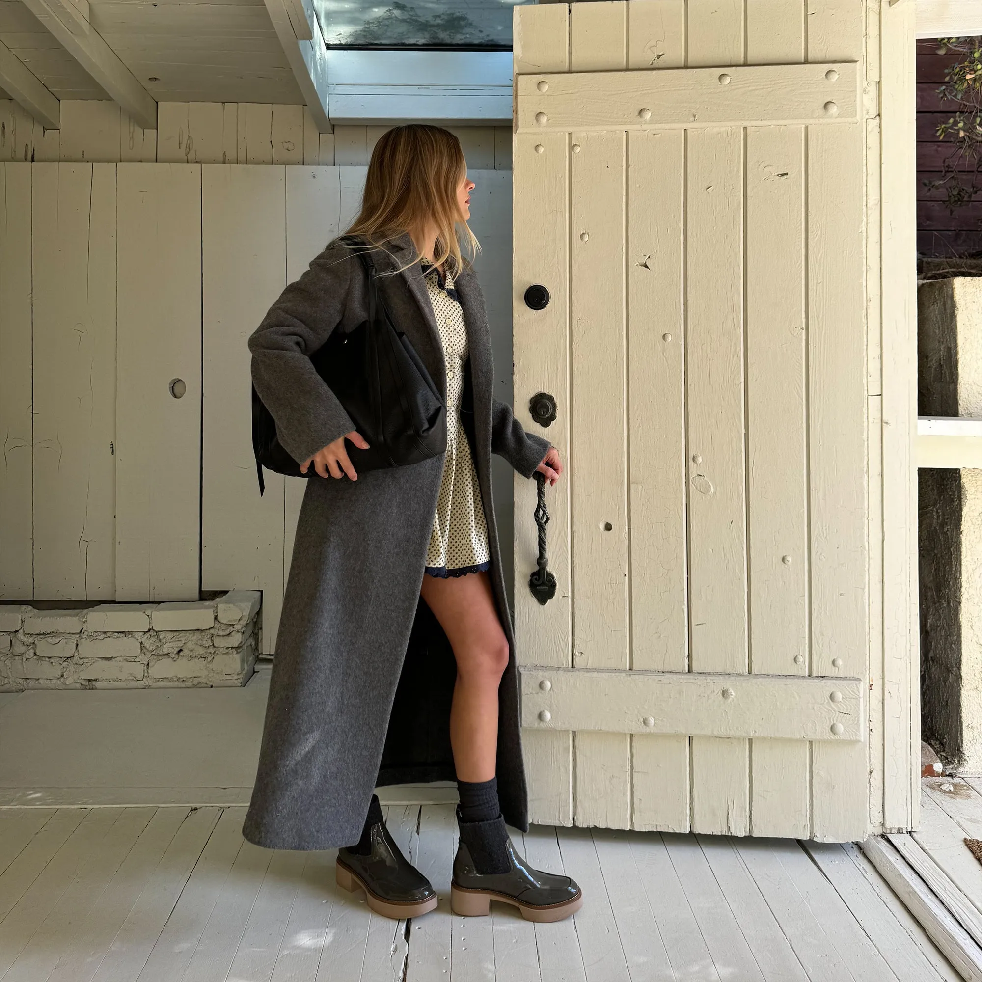 SALINE H2O BOOTIES DARK OLIVE CRINKLE PATENT Suede Wide Footbed