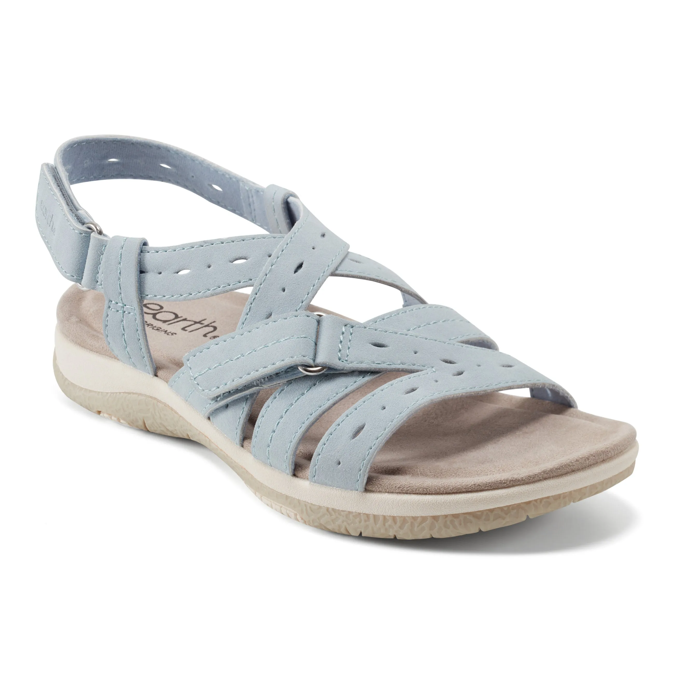 Nubuck Samsin Round Toe Strappy Casual Flat Sandals