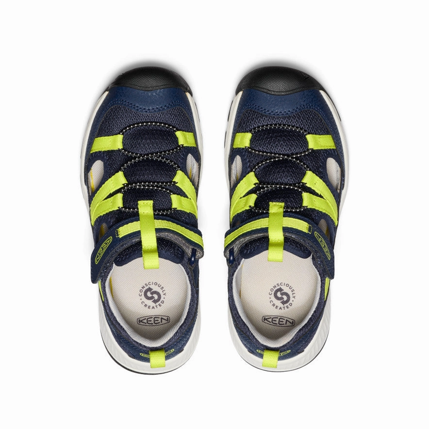 Supportive Fit No Tightness Big Kids' Motozoa Sandal  |  Naval Academy/Evening Primrose