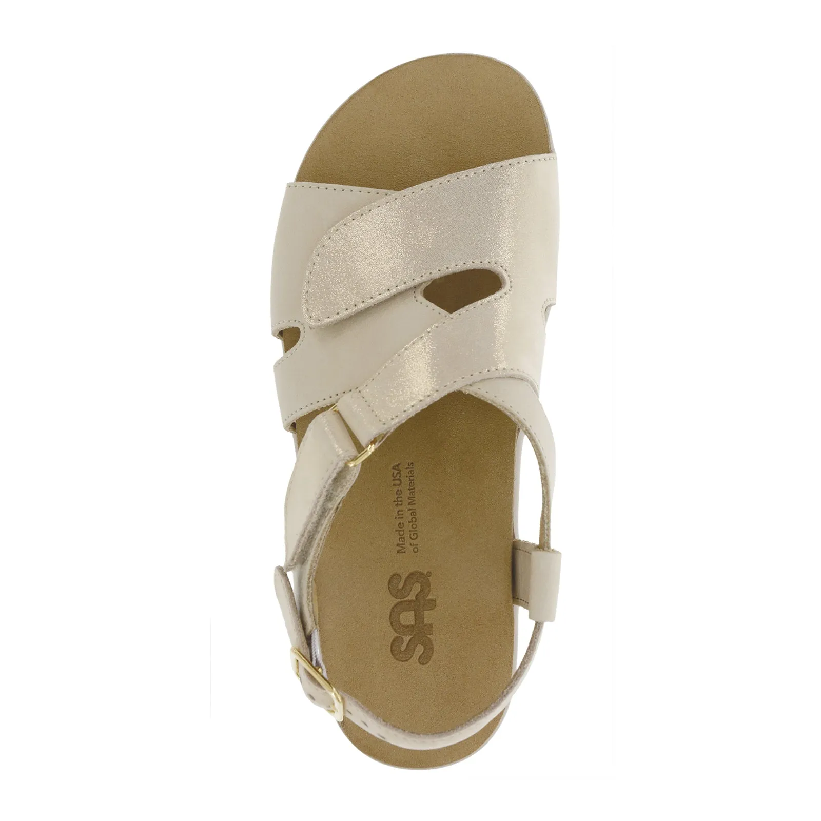 SAS Huggy Backstrap Sandal (Women) - Soft Gold Relaxation Mode
