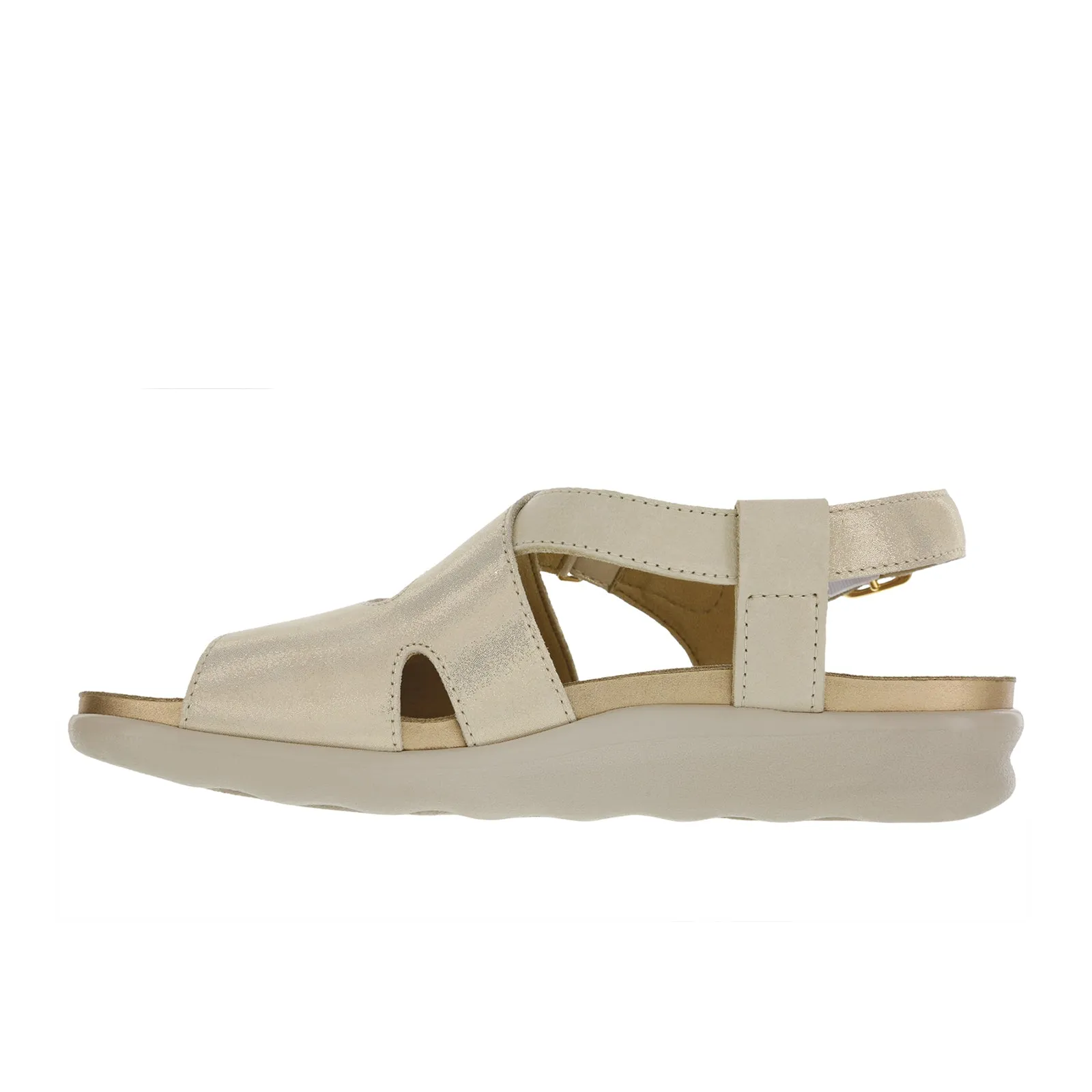 PaddedCollar Stay Cool SAS Huggy Backstrap Sandal (Women) - Soft Gold