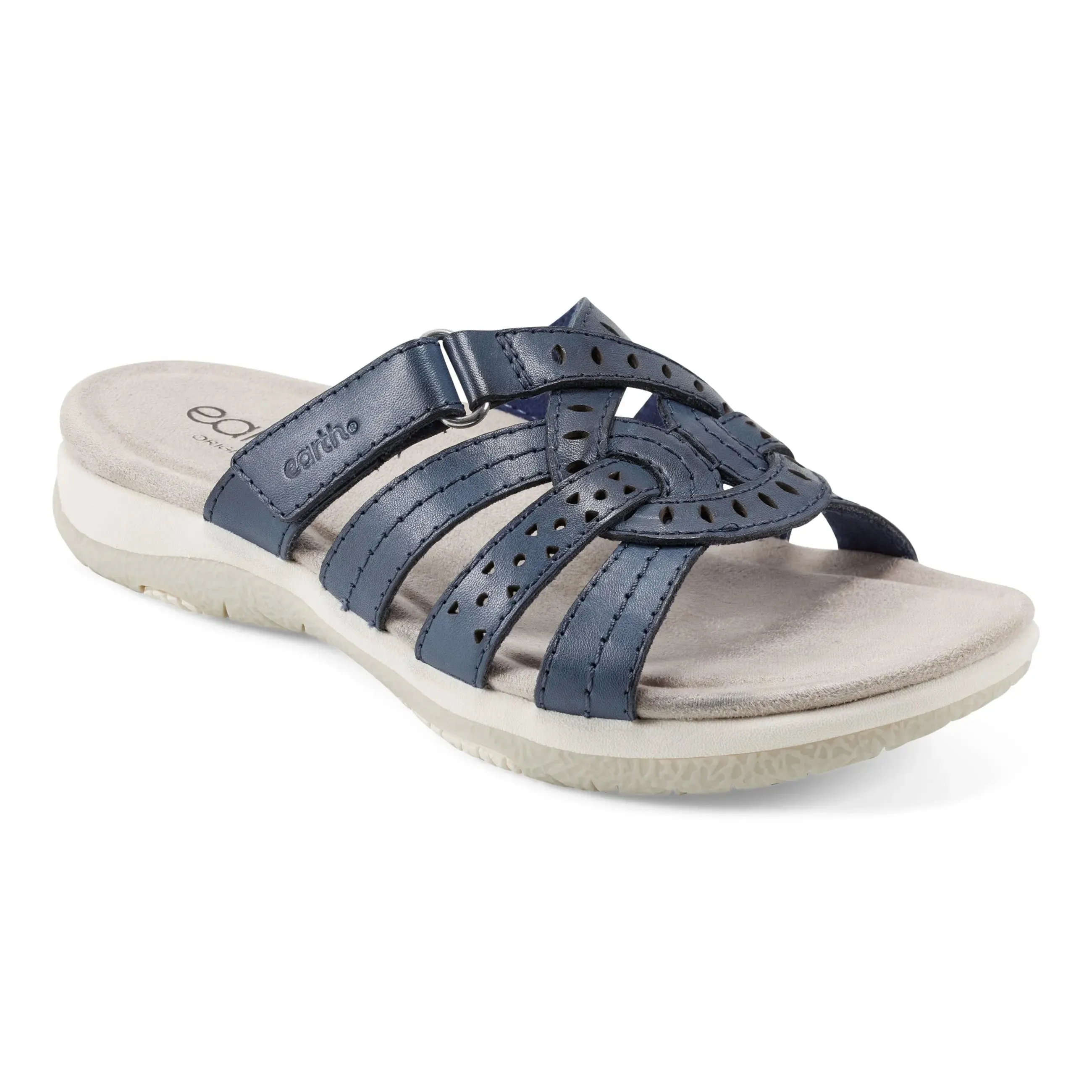 Gusseted Tongue Sassoni Strappy Casual Slip-On Flat Sandals