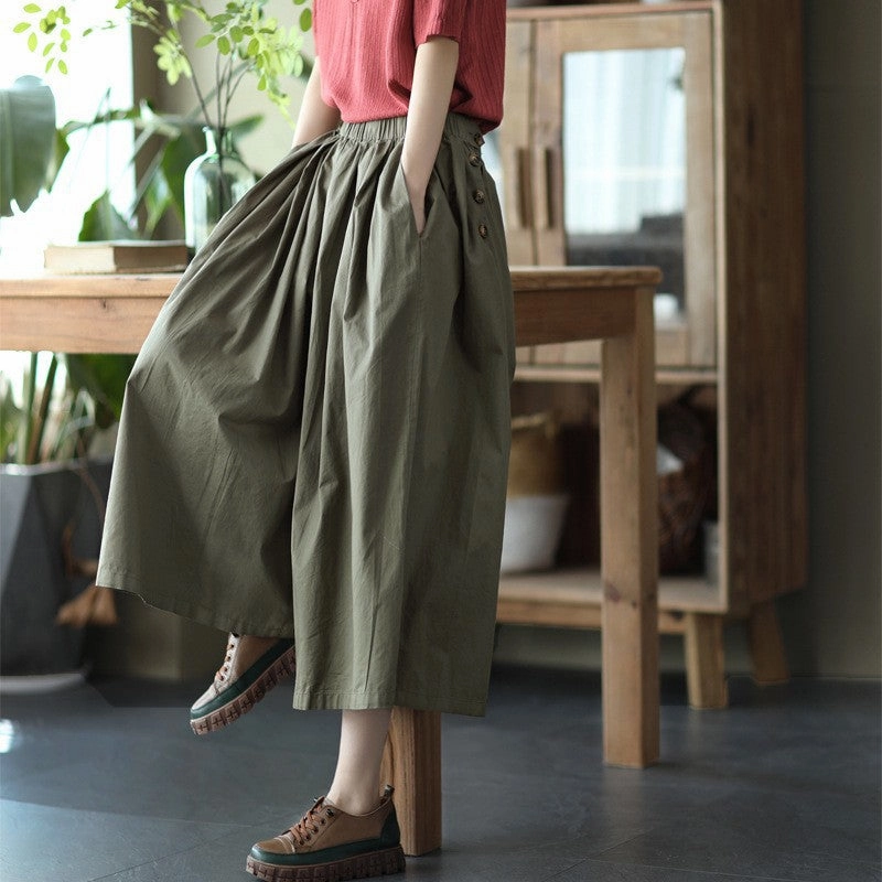 Babakud Women Autumn Retro Cotton Casual Pants Swift Dry
