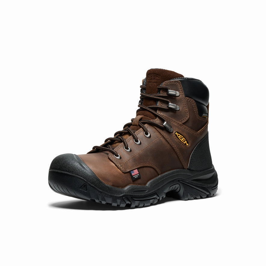 Men's Mt Vernon II 6" Waterproof Boot (Steel Toe)  |  Dark Earth/Black Outdoor Exploration ground grip