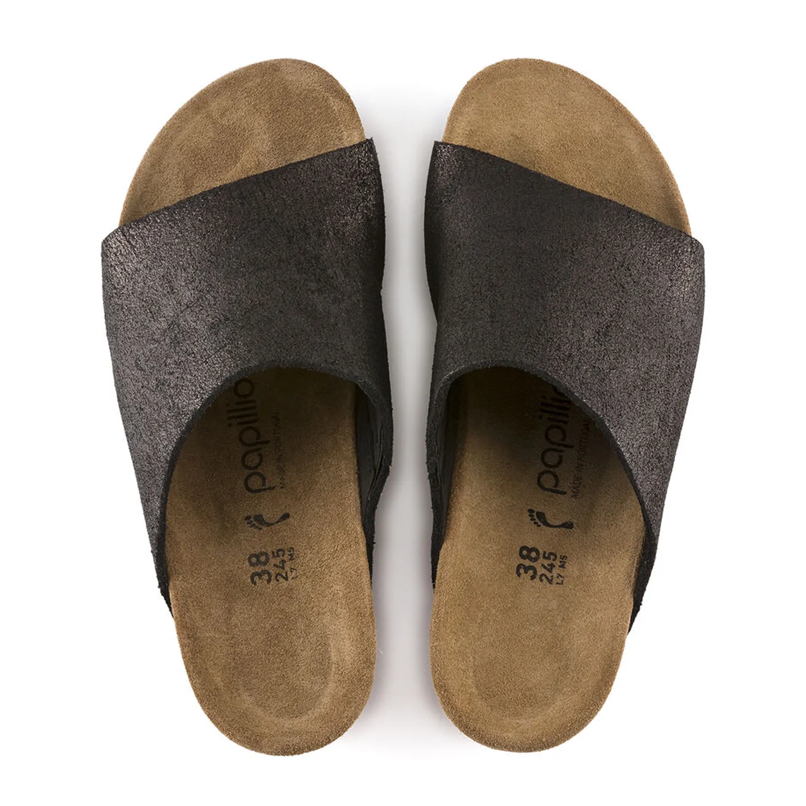 Lightweight Sole Fast Pair Birkenstock Namica Narrow Wedge Sandal (Women) - Washed Metallic Antique Black Suede