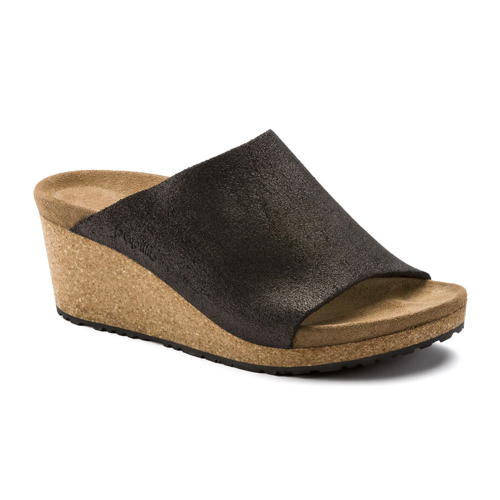 Birkenstock Namica Narrow Wedge Sandal (Women) - Washed Metallic Antique Black Suede Versatile Footwear