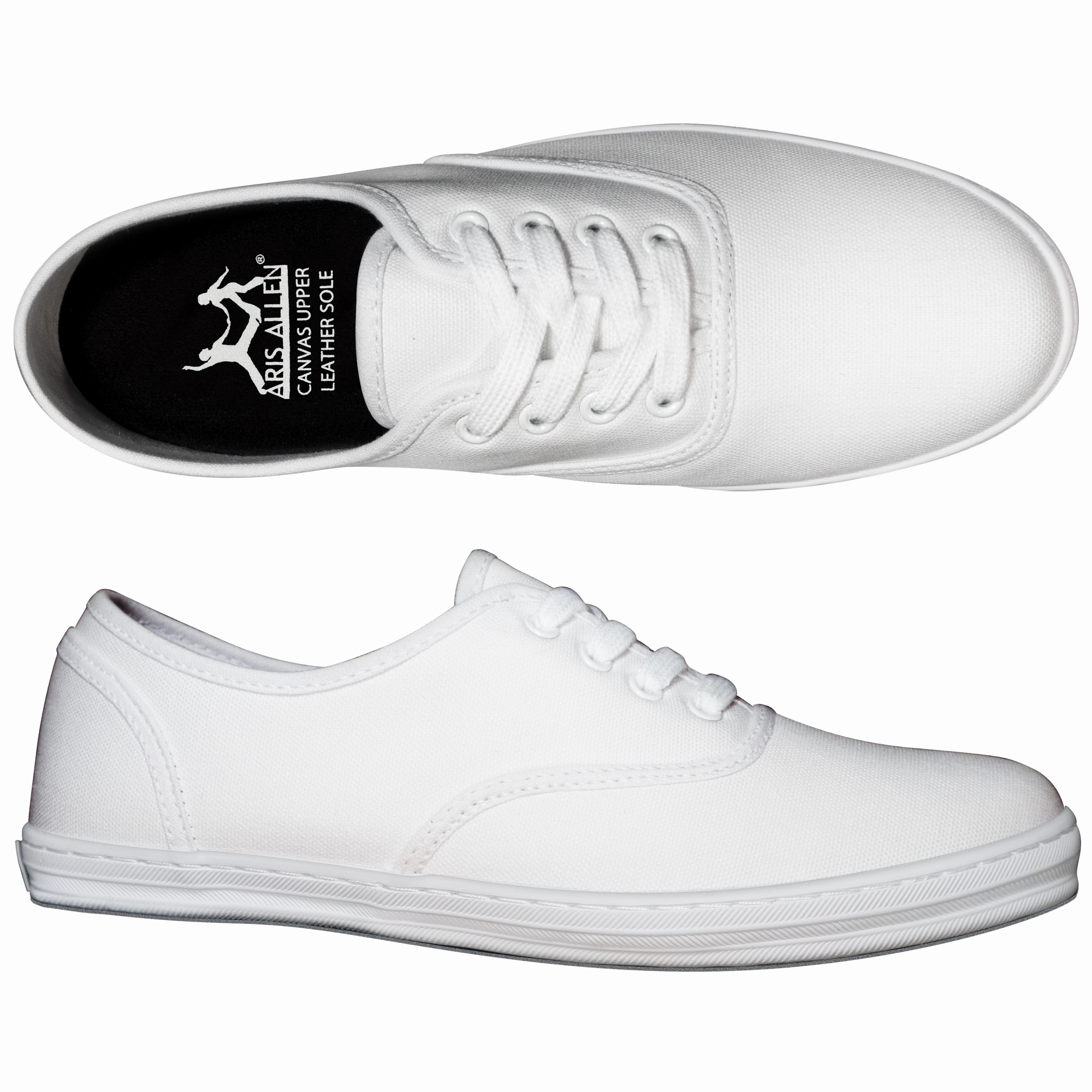Aris Allen Women??s White Classic Canvas Dance Sneaker Modern Glow