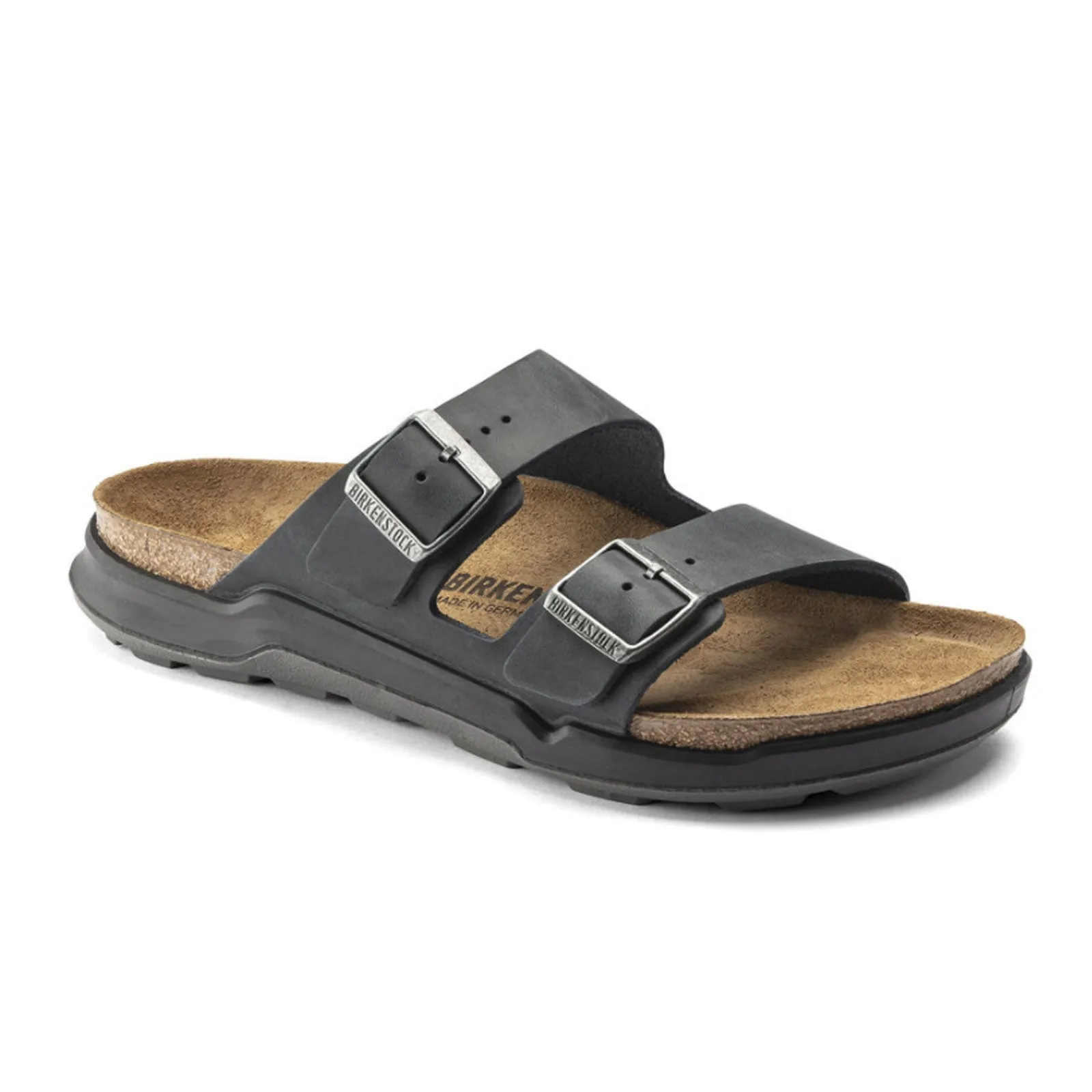 Minimalist Style Non Shade Birkenstock Arizona Crosstown Slide Sandal (Men) - Black Oiled Leather