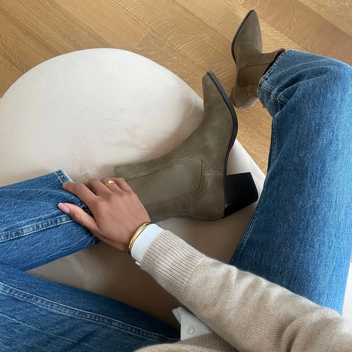 SHADIE H2O BOOTIES ARMY SUEDE Sturdy Build Day Out