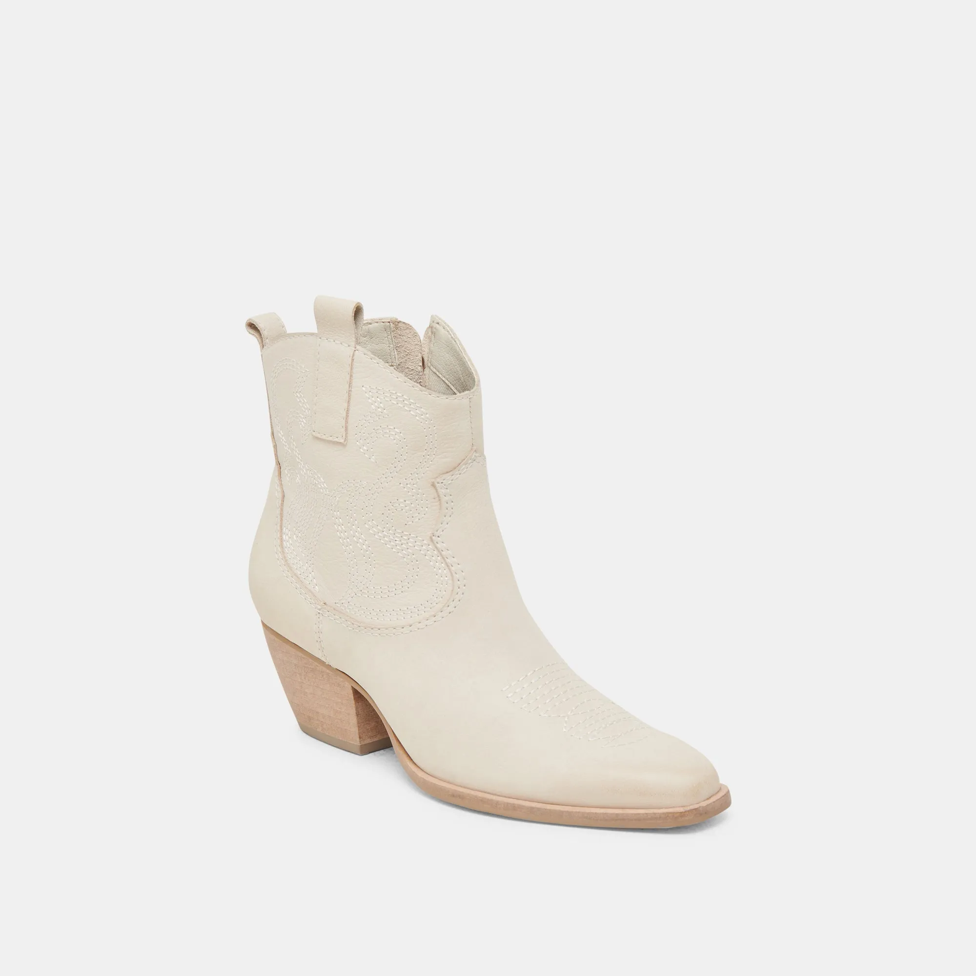 SHANIA BOOTIES IVORY NUBUCK Low Key Lace Closure