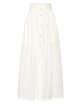 Oscar Skirt in Cream Frayed Finish