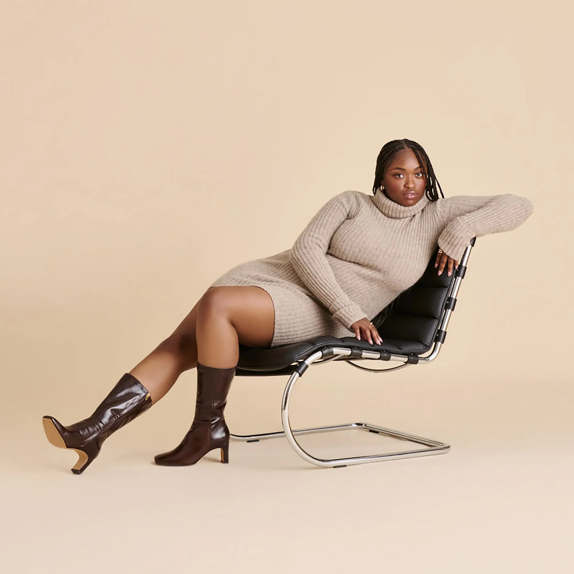 Relax Motion RIGGS WIDE CALF BOOTS CHOCOLATE LEATHER