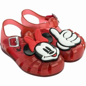 Travel Light Breath Friendly Mini Melissa Kids Girls "Aranha   Mickey" Friends Jelly Sandals Shoes in Red